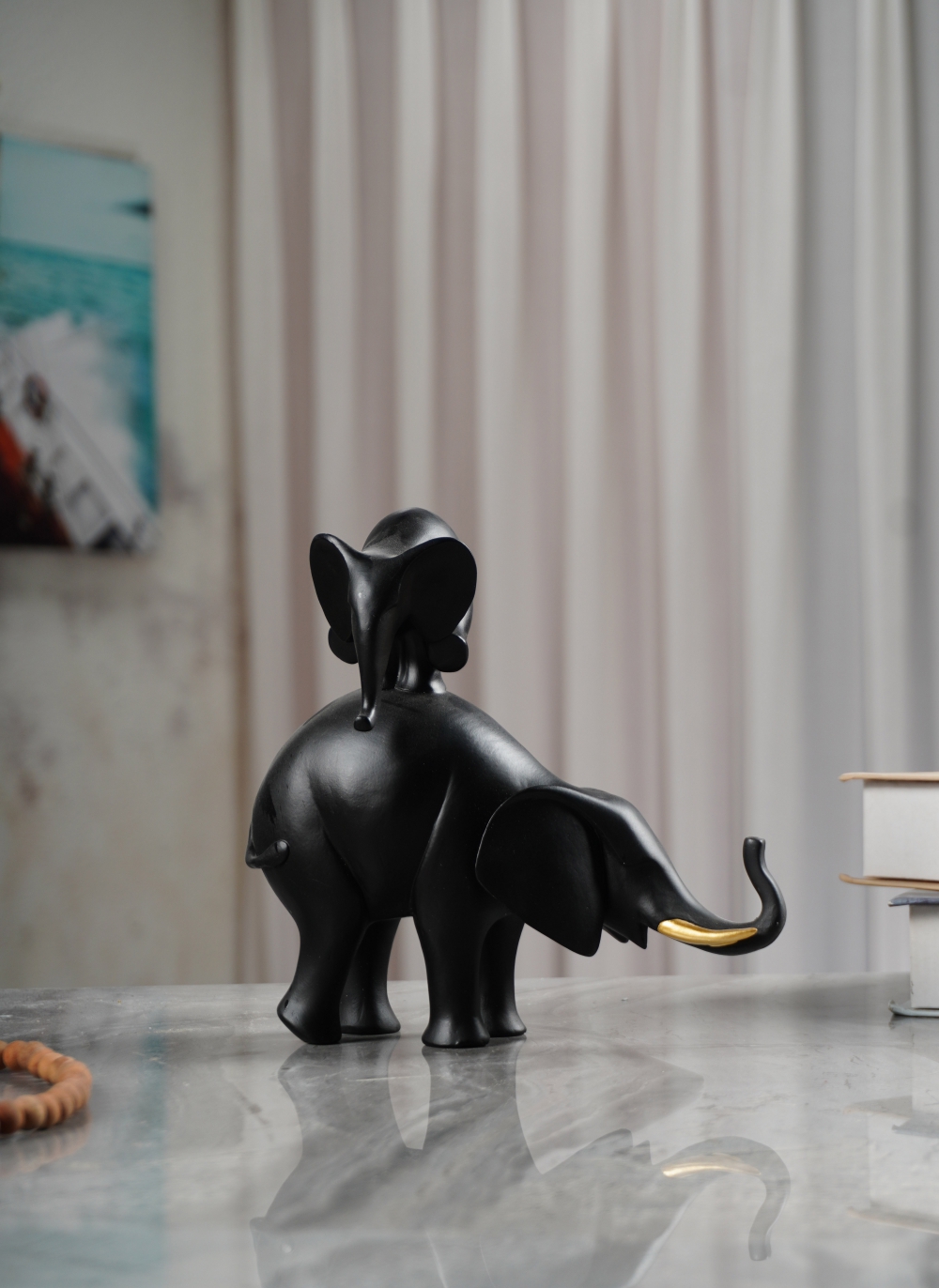 FIGURA ELEFANTE MONTADO NEGRO - Imagen 2