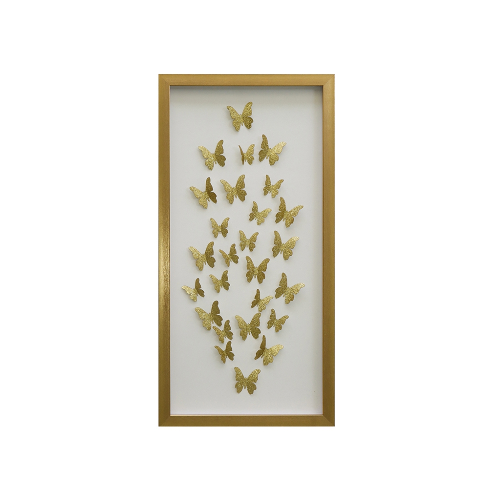 CUADRO DE MARIPOSAS PAPEL DORADO - Imagen 2