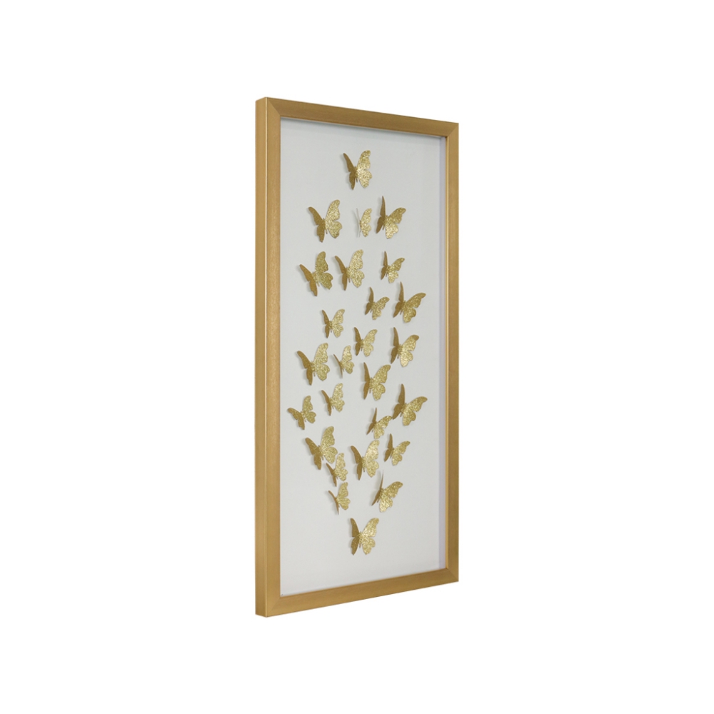 CUADRO DE MARIPOSAS PAPEL DORADO - Imagen 4