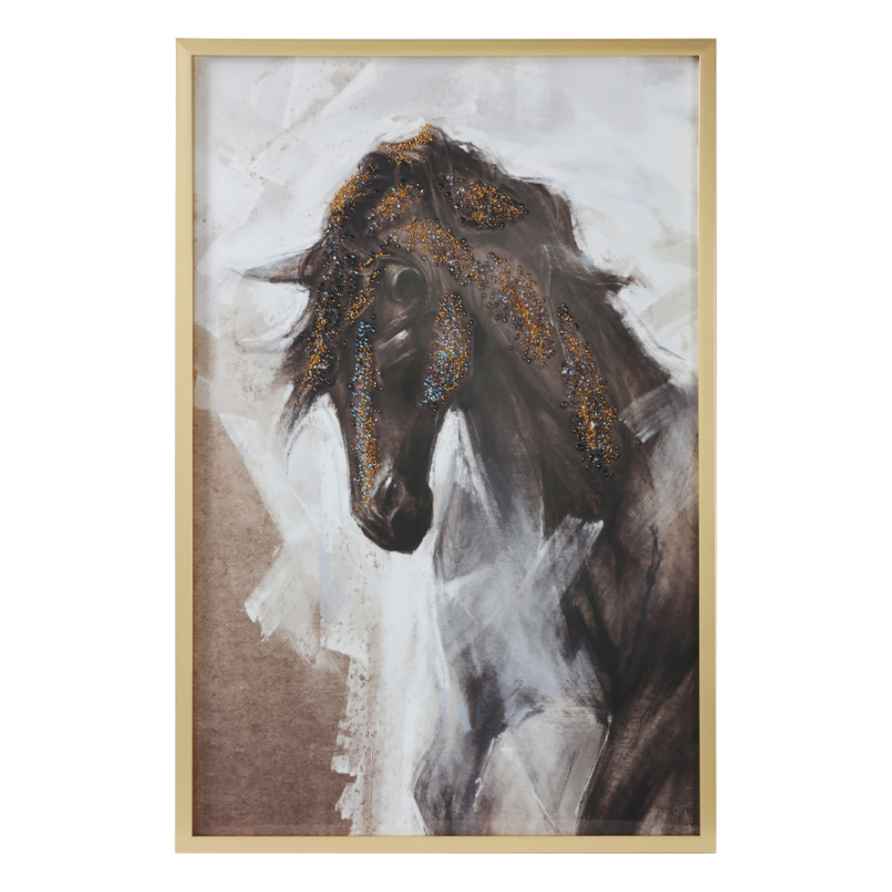 CUADRO CRYSTAL CABALLO DORADO