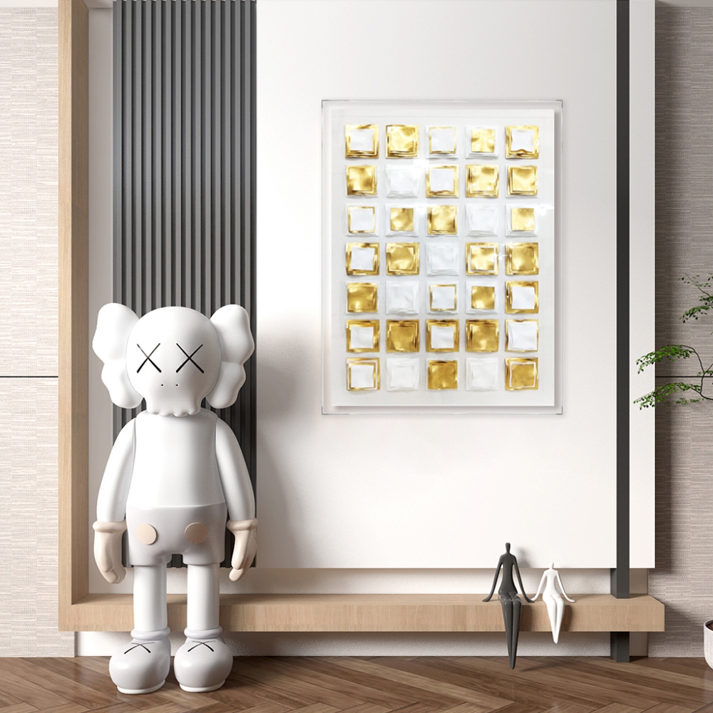 CUADRO DE AJEDREZ BLANCO/DORADO - Imagen 6