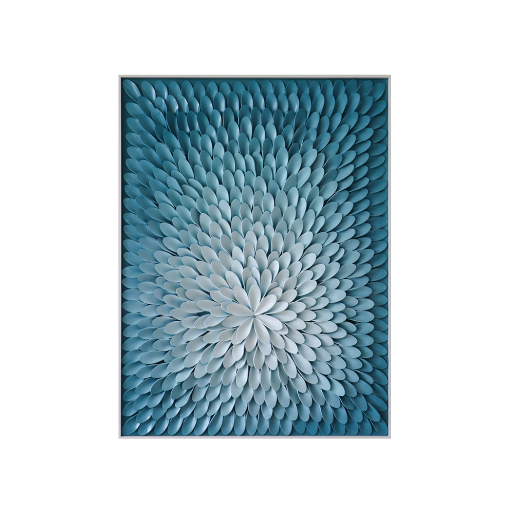 CUADRO 3D FLOR AZUL CUADRADO - Imagen 6