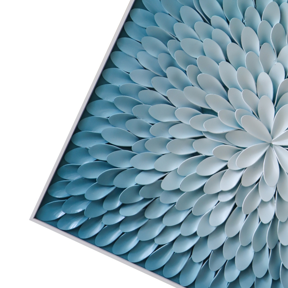 CUADRO 3D FLOR AZUL CUADRADO - Imagen 4