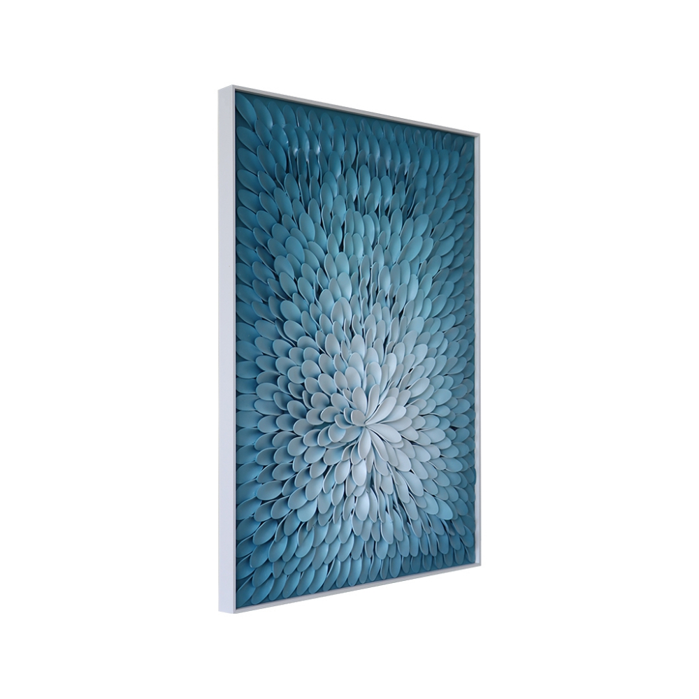 CUADRO 3D FLOR AZUL CUADRADO - Imagen 3
