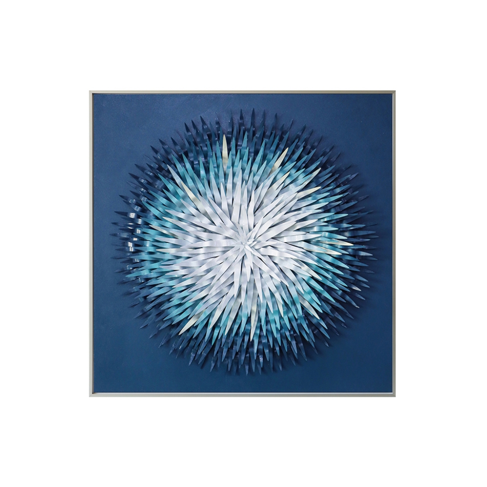 CUADRO 3D FLOR CIRCULAR TONOS AZULES - Imagen 2