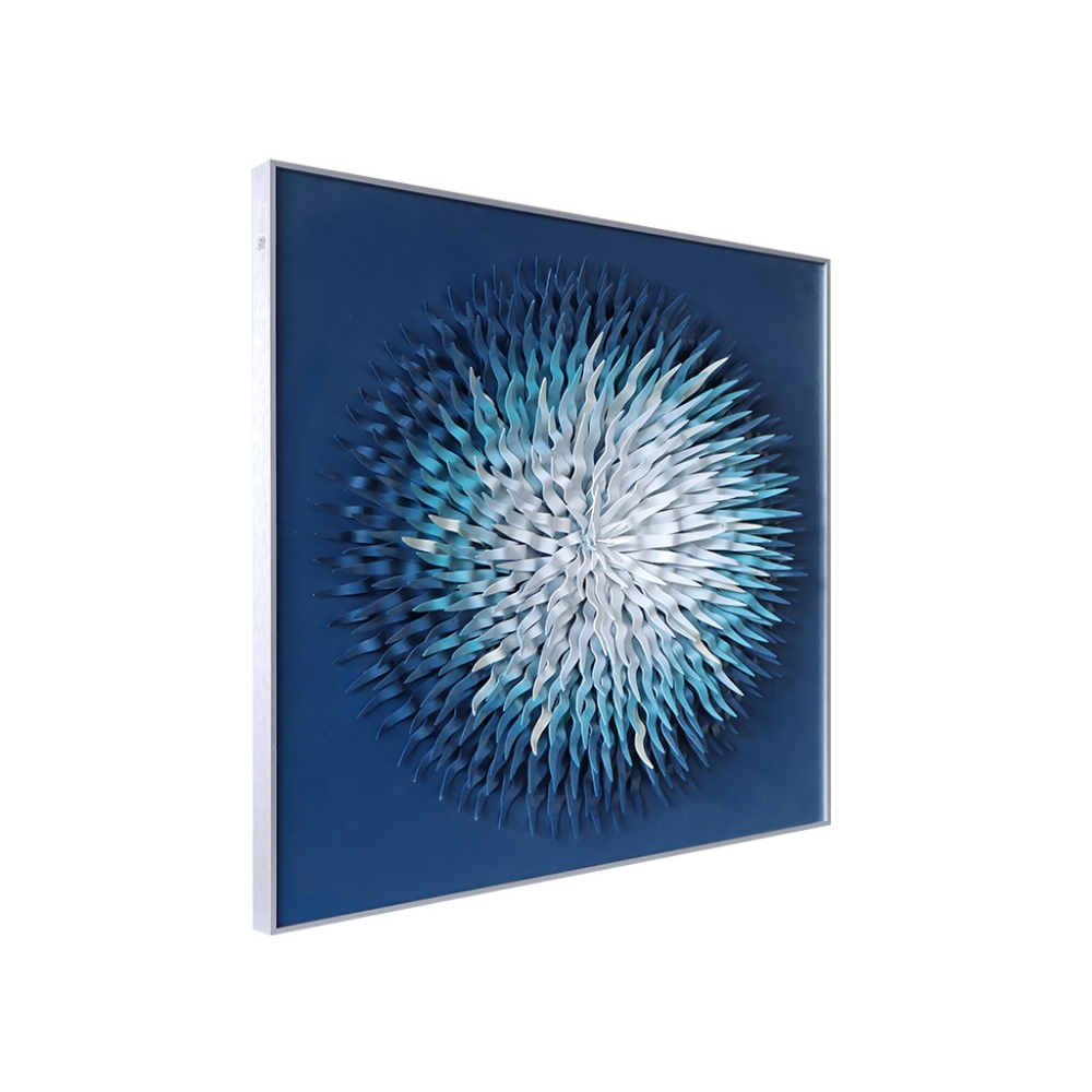 CUADRO 3D FLOR CIRCULAR TONOS AZULES - Imagen 5