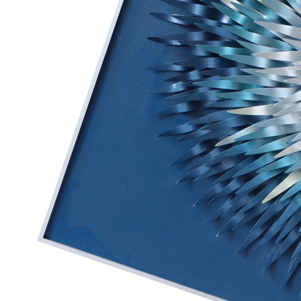 CUADRO 3D FLOR CIRCULAR TONOS AZULES - Imagen 4