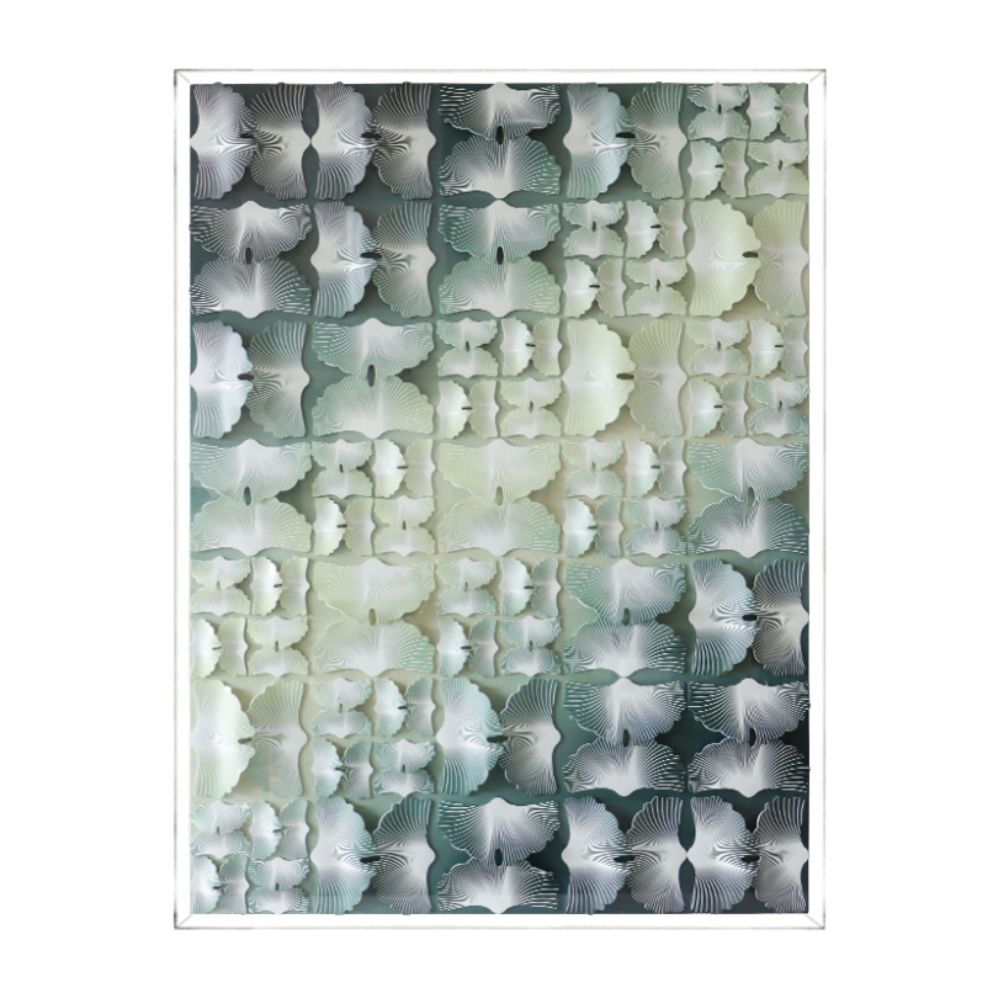 CUADRO PATRONES VERDES/AMARILLOS 3D