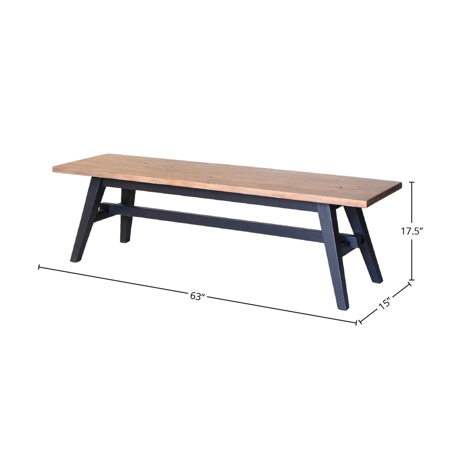 BANCO DE COMEDOR VIVA - TRIGO SECADO - NEGRO MATE - Imagen 2