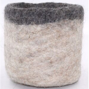 Sm Edge planter Dia 3.50 Wool - A - NATURAL/GREY