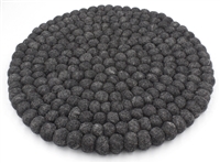 Wool Pom Chairpad/Trivet Dia 13.60 CHAROCAL - A - CHARCOAL