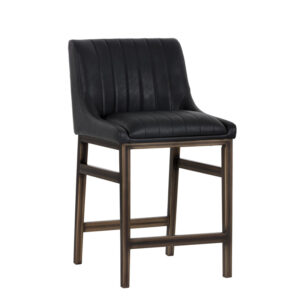 Halden Counter Stool - Vintage Black / Faux Leather