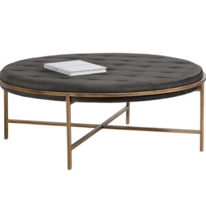 Ethel Ottoman - Round - Piccolo Pebble / Fabric