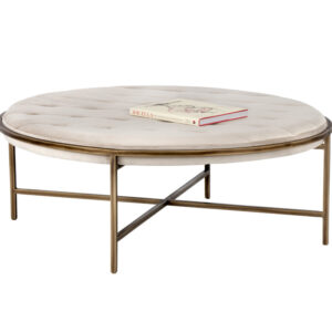 Ethel Ottoman - Round - Piccolo Prosecco / Fabric
