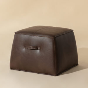 Aspen Ottoman - Havana Dark Brown / Faux Leather