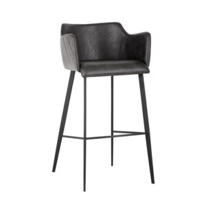 Griffin Barstool - Town Grey / Roman Grey / Fabric / Faux Leather