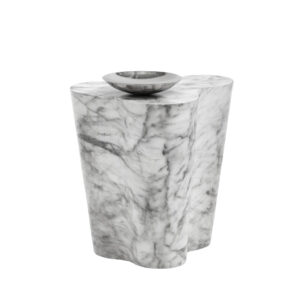 Ava End Table - Small - White Marble Look