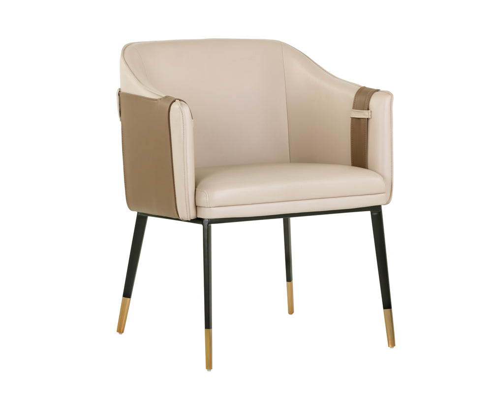 Carter Dining Armchair - Napa Beige / Napa Tan / Faux Leather