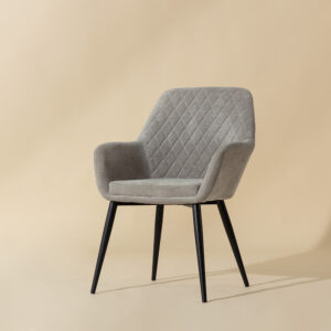 Jayna Dining Armchair - Black - Polo Club Stone / Fabric