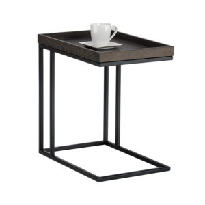 Arden C- Shaped Side Table - Charcoal Grey