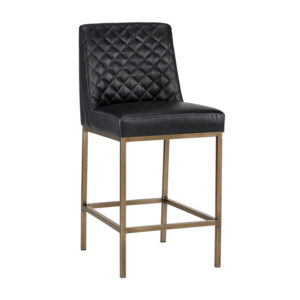 Leighland Counter Stool - Coal Black / Faux Leather
