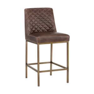 Leighland Counter Stool - Havana Dark Brown / Faux Leather