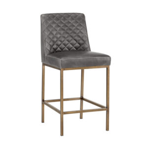 Leighland Counter Stool - Overcast Grey / Faux Leather