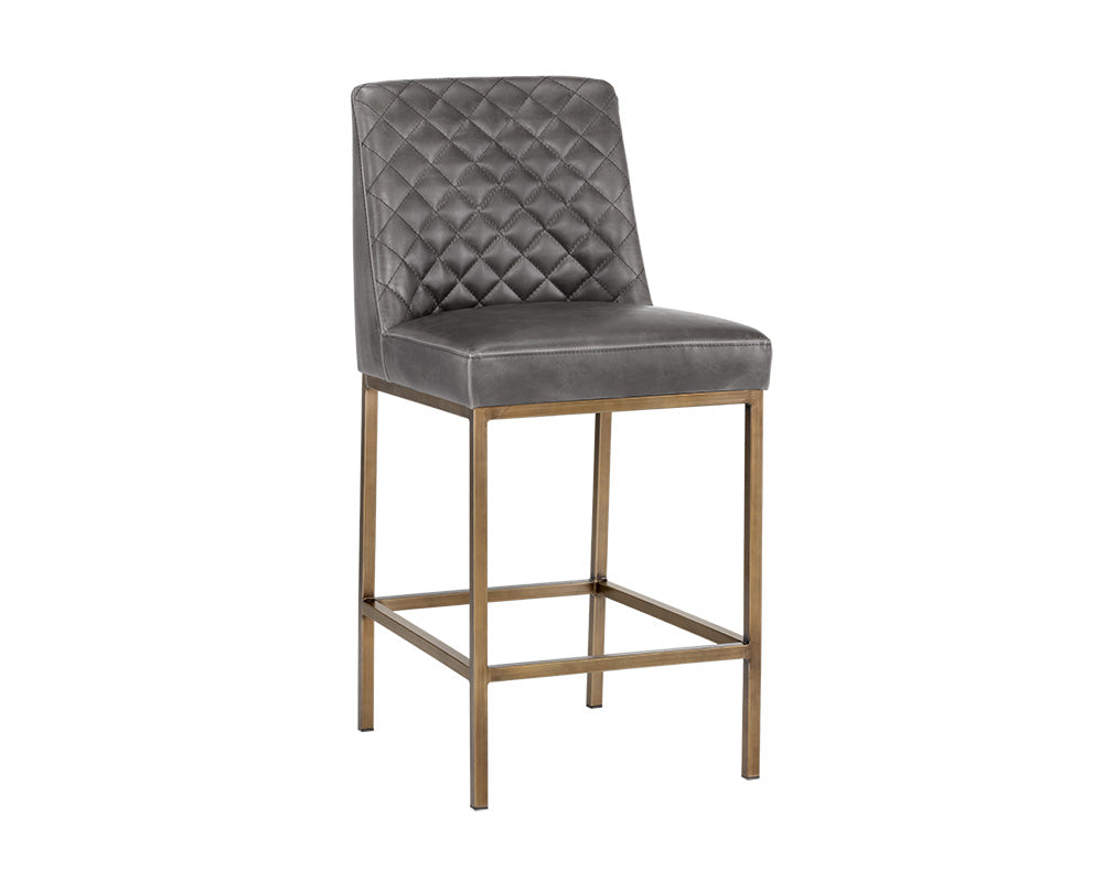 Leighland Counter Stool - Overcast Grey / Faux Leather