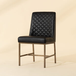 Leighland Dining Chair - Coal Black / Faux Leather
