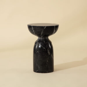 Goya End Table - Marble Look - Black Marble