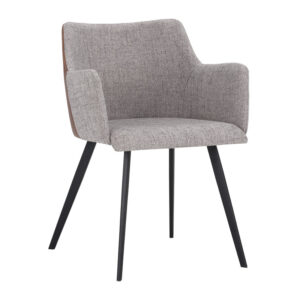 Griffin Dining Armchair - November Grey / Bravo Cognac / Fabric / Faux Leather