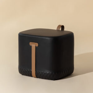 Axio Ottoman - Napa Black / Napa Cognac / Faux Leather