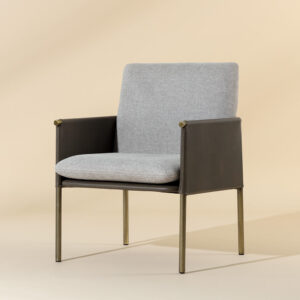 Bellevue Lounge Chair - Belfast Heather Grey / Bravo Ash / Fabric / Faux Leather