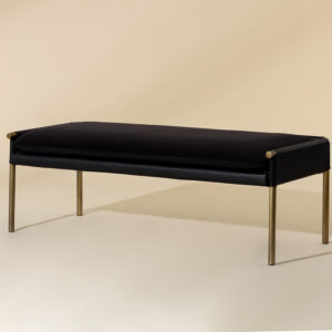 Bellevue Bench - Abbington Black / Bravo Black / Fabric / Faux Leather