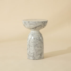 Goya End Table - Marble Look - White Marble Look