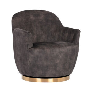 Casey Swivel Lounge Chair - Nono Shitake / Fabric