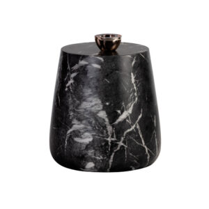 Aries End Table - Marble Look - Black