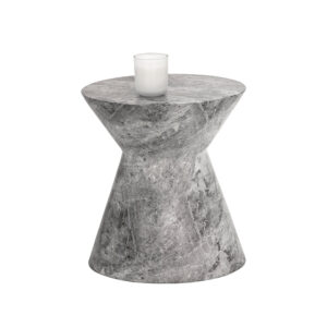 Astley End Table - Marble Look - Grey