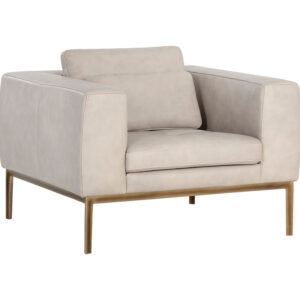 Burr Armchair - Bali Bone / Leather