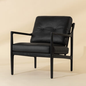Gilmore Lounge Chair - Black - Black #4 / Leather