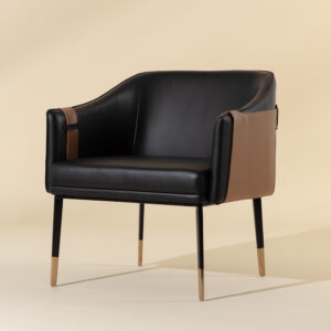Carter Lounge Chair - Napa Black / Napa Cognac / Faux Leather