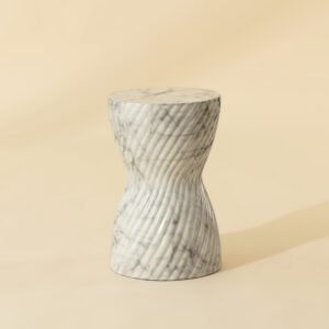 Cara End Table - Marble Look - White Marble Look