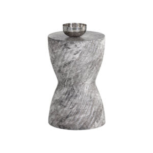 Cara End Table - Marble Look - Grey Marble