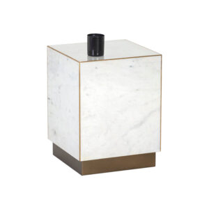 Daines End Table - White Marble