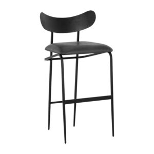 Gibbons Barstool - Black - Bravo Portabella / Faux Leather
