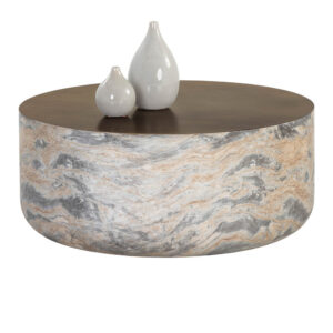 Diaz Coffee Table - Marble Look - Brown Grey Marble