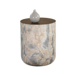 Diaz End Table - Marble Look - Brown Grey Marble