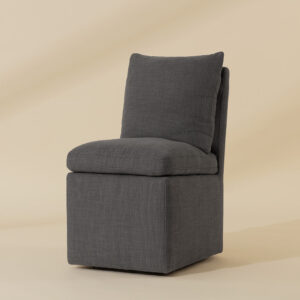 Glenrose Wheeled Dining Chair - Effie Smoke / Fabric