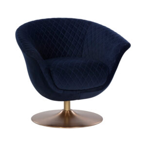 Carine Swivel Lounge Chair - Abbington Navy / Fabric
