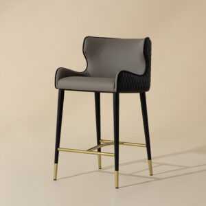 Gianni Counter Stool - Dillon Stratus / Dillon Black / Faux Leather